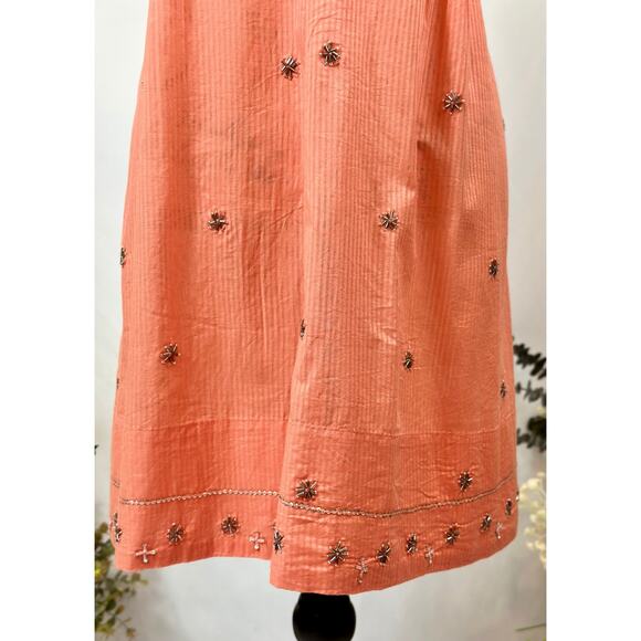 Free People Crushin On You Cotton Beaded Striped Dress - Picture 9 of 16